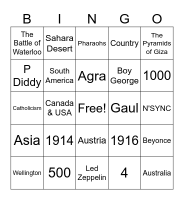 1102 GM 4 1 line Bingo Card