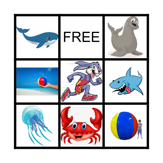 Ocean Animals 1 Bingo Card