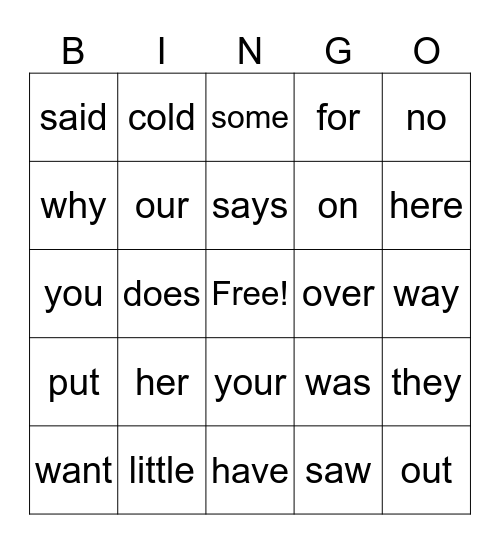 Site Words EXT Rev. L. 1-9 Bingo Card