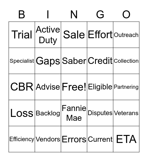Town Hall Meeting Bingo Card