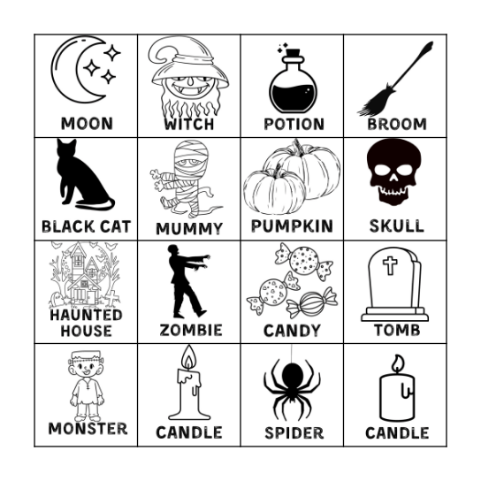 Halloween bingo Card