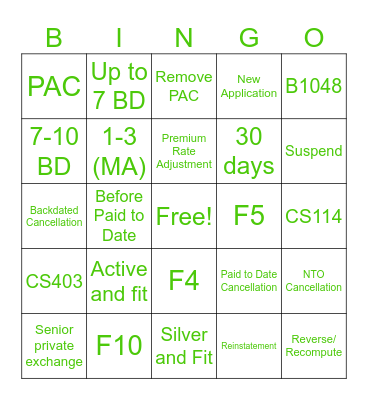 Customer Service and Cancellations Bingo! Bingo Card