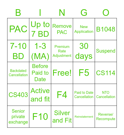 Customer Service and Cancellations Bingo! Bingo Card
