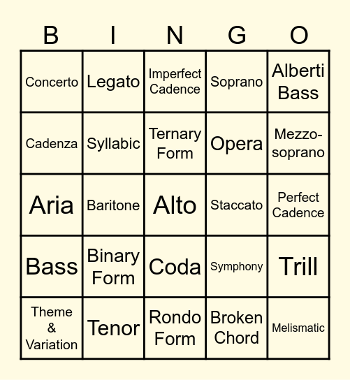 N4/5 Classical Bingo Card