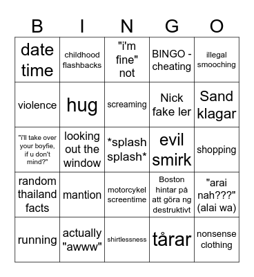 ONLY FRIENDS Bingo Card