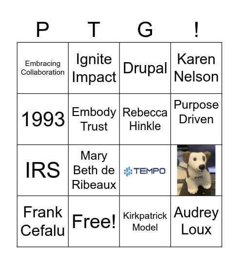 PTG Bingo Card