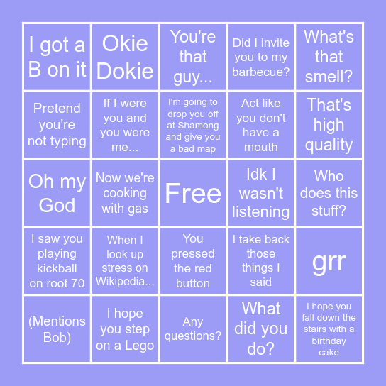 MROB Bingo 5x5 Bingo Card