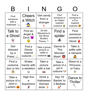 Halloween Bingo Card