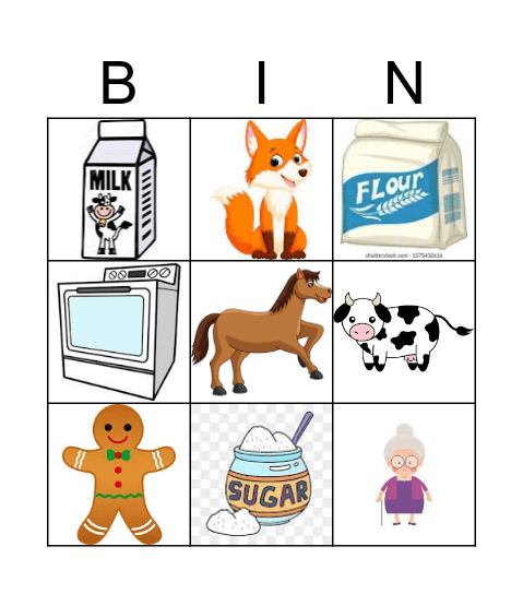 The Gingerbread Man Bingo Card