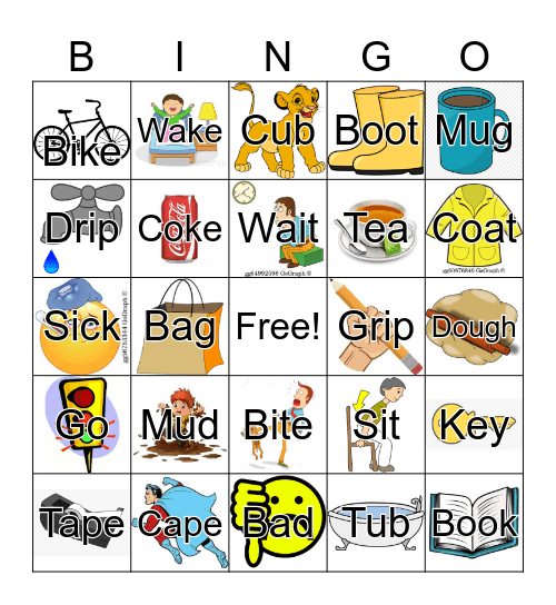 Front and Back Sounds Bingo Card