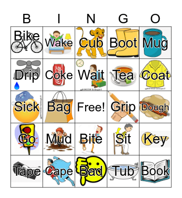 Front and Back Sounds Bingo Card