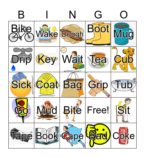 Front and Back Sounds Bingo Card