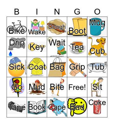 Front and Back Sounds Bingo Card