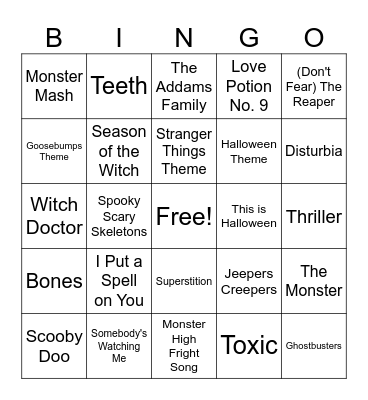 Halloween Bingo Card