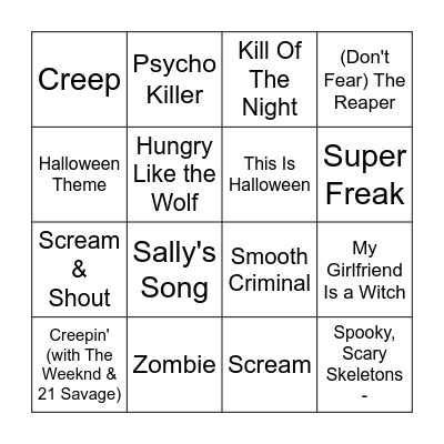 Halloween Bingo @QuestionOneQuiz Bingo Card