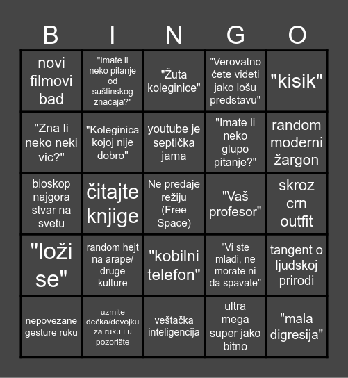 Silard Bingo Card