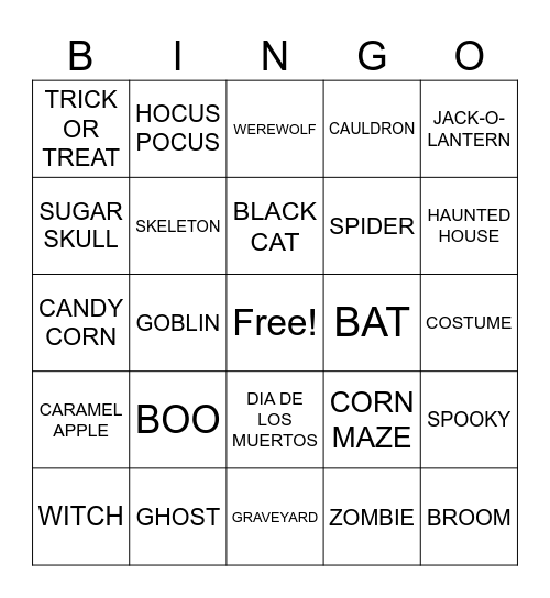 HALLOWEEN 2023 Bingo Card