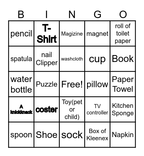 Around the HouseBingo Card