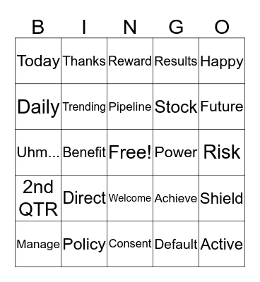 Town Hall Meeting Bingo Card