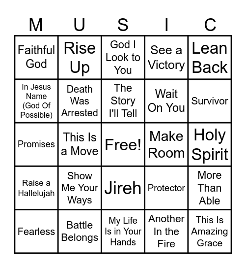 Anchored Bingo Card
