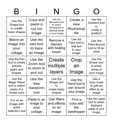 Photoshop Bingo Card