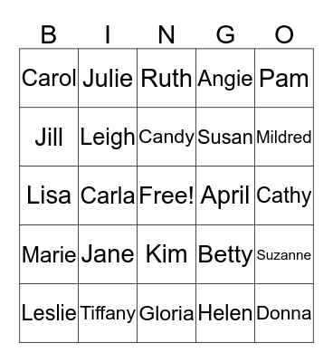 Front Desk Bingo Card