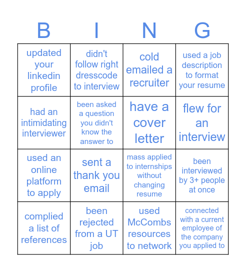 Chapter 13 Bingo Card