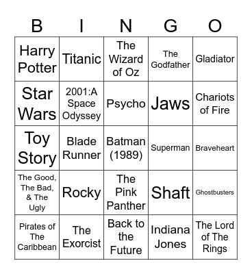 Total Quiz Trivia Presents: Radio Bingo Movie Themes Bingo Card