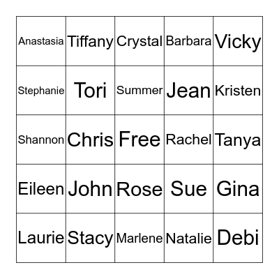 Front Desk Bingo Card