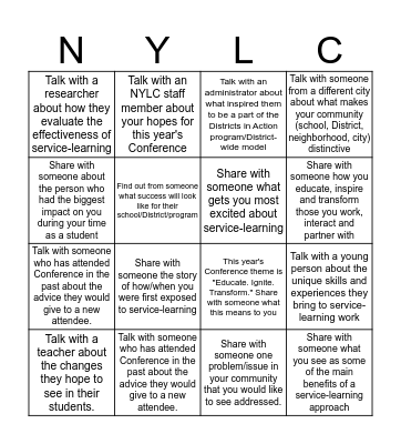 Districts in Action Reception Bingo! Bingo Card