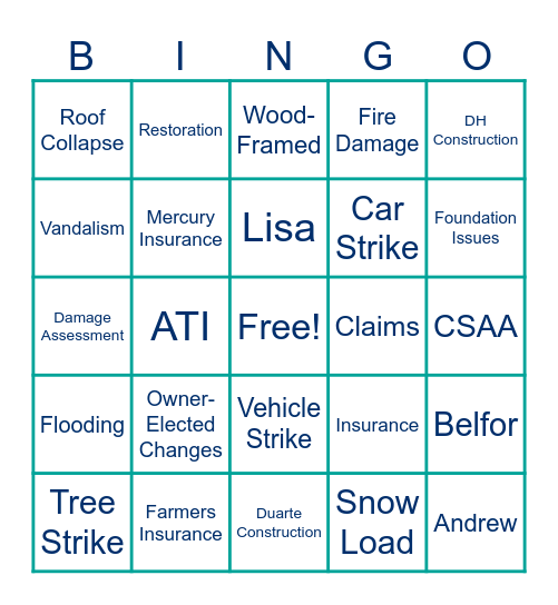 Forensics Bingo Card