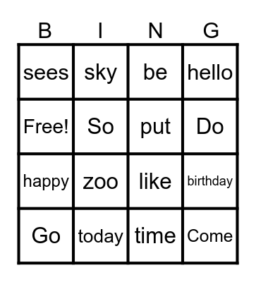 Little Learners Literacy Heart Words Stage 5 Bingo Card