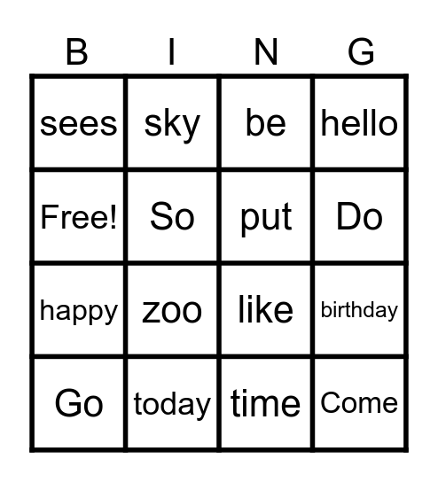 Little Learners Literacy Heart Words Stage 5 Bingo Card