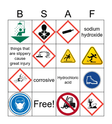 Safety Pictograms-Know Your Hazards Bingo Card