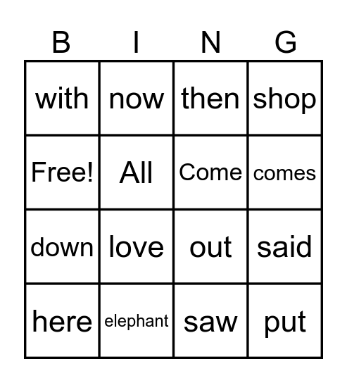 Little Learner Literacy Heart Words Stage 5 Bingo Card