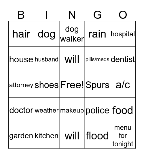 Listen to your neighbor Bingo Card