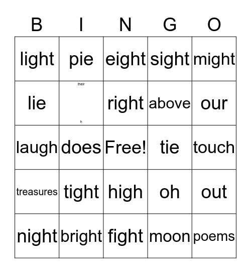 Unit #24 Bingo Card