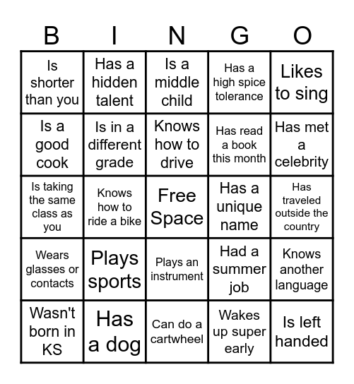 Find Someone Who... Bingo Card