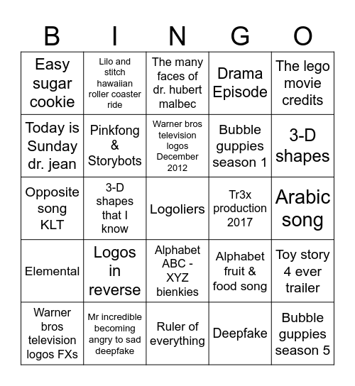 2009-2023 Bingo Card