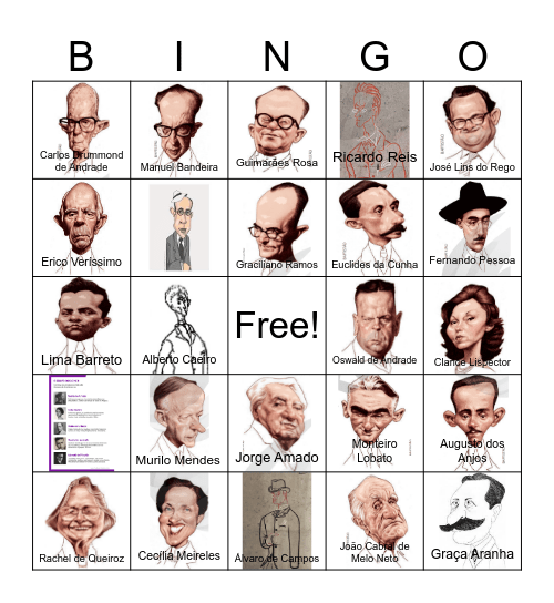 Bingo Literário Bingo Card