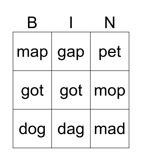 Corey vs Eloise Bingo Card