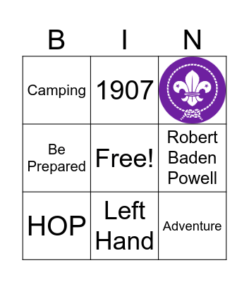 Scouting Bingo Card