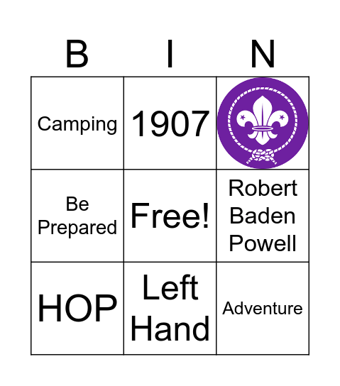 Scouting Bingo Card