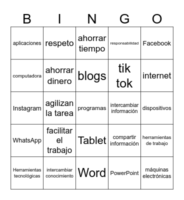 Unit 1.1 Vocabulario Bingo Card