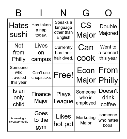 Human Bingo: Ascend Edition Bingo Card