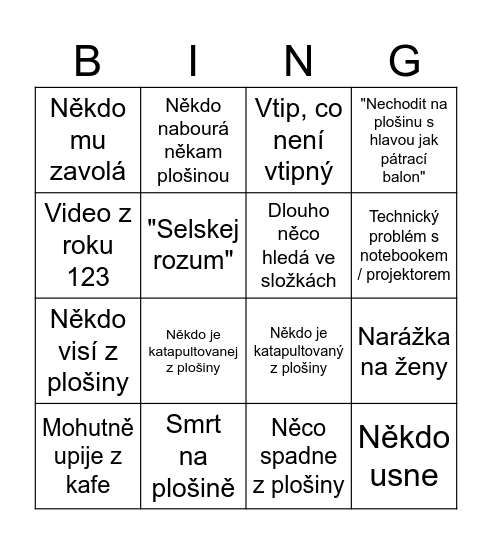 Plošinyy Bingo Card