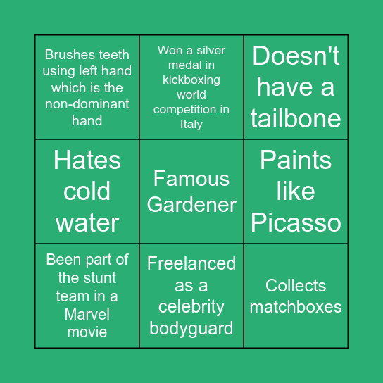 SUPLIFUL Bingo Card