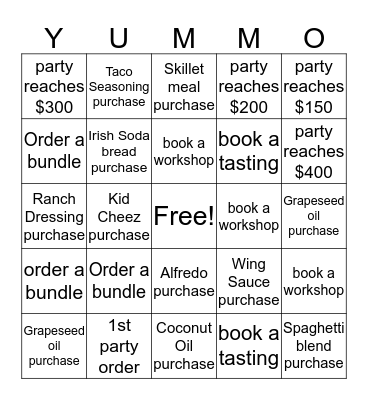 Wildtree Mystery Hostess Bingo Card