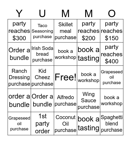 Wildtree Mystery Hostess Bingo Card