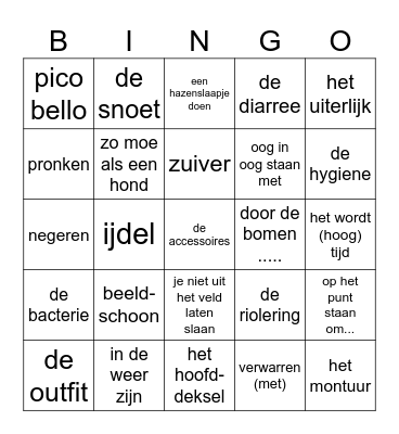 Taal op Maat groep 6 thema 2 Bingo Card